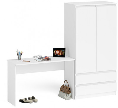 Мори письменный стол МСП1200.1 + Шкаф МШ900.1, белый