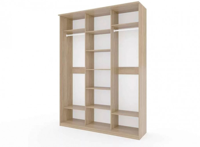 Шкаф купе Модерн 1776х600 3-х дверный 3-х секционный зеркало ясень