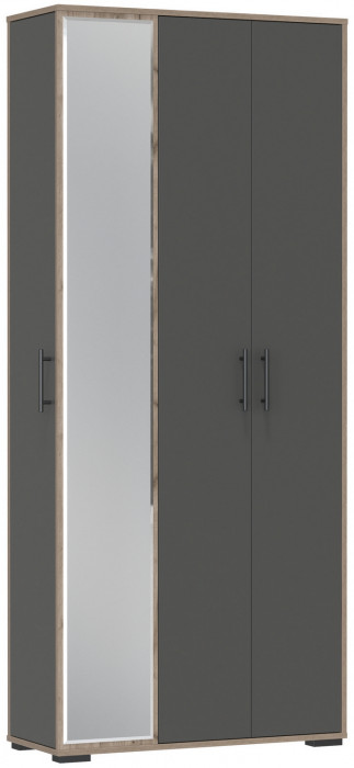 Прихожая 2-3421дкт/граф Домино-мини, цвет дуб крафт табачный/графит, ШхГхВ 88х36х202 см., универсальная сборка