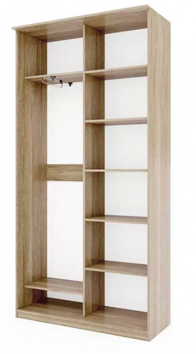 Шкаф купе Модерн 1190х450 2-х дверный 2-х секционный зеркальный с пескоструем №2 ясень