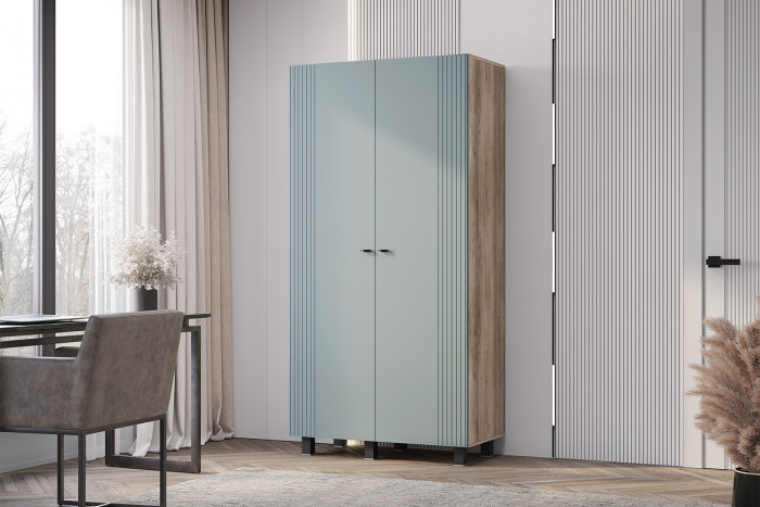 Шкаф 2-х створчатый "Олива" ШК-03 Дуб каньон/МФ11 Шарли бриз