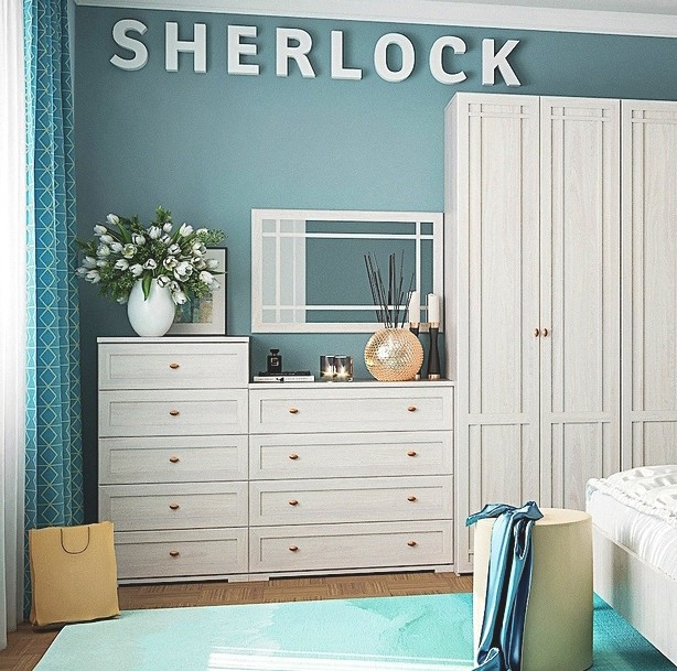 Комод Шерлоск 6, ясень светлый