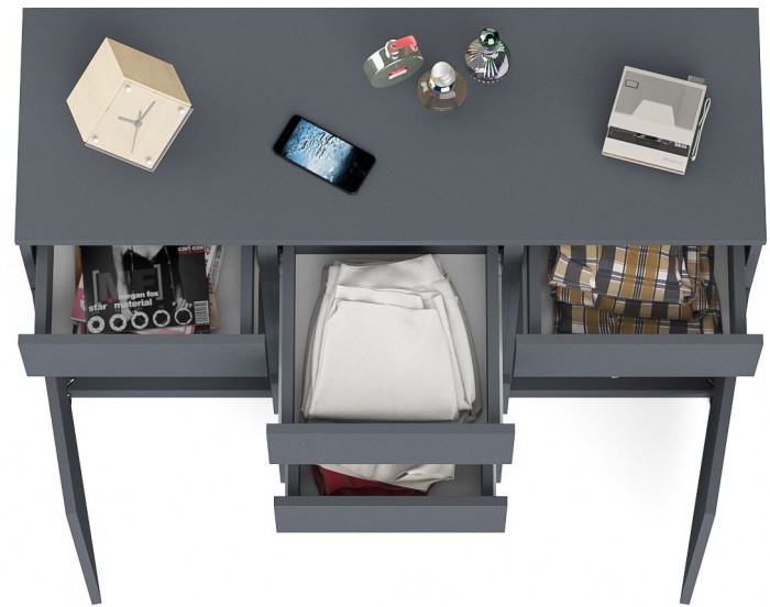 Мори Комод МК1200.4, цвет графит, ШхГхВ 120,4х41х94 см.