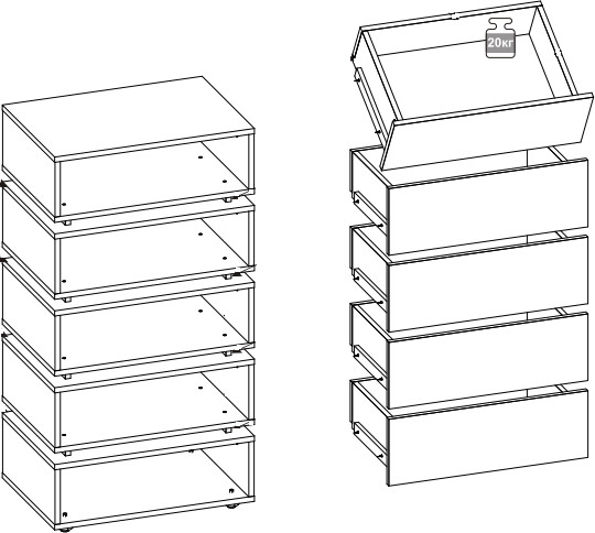 Комод высокий Натуре 6, дуб табачный