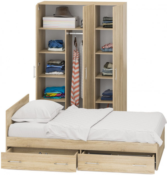 Спальня Стандарт 1-1200Я, дуб сонома