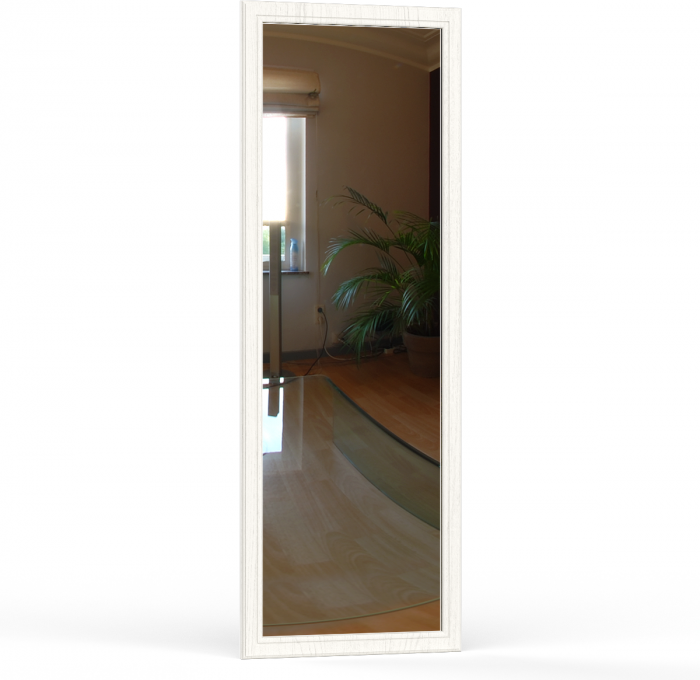 Ливерпуль Пуф 14.02 + Зеркало навесное 03.242, ясень ваниль/белый/эко-кожа гранд белый