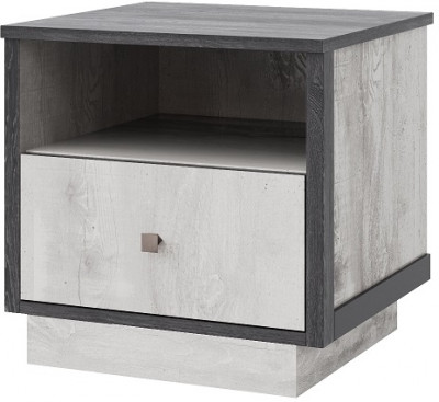 Тумба прикроватная "Тиффани" - Бетон пайн светлый/Дуб шале графит