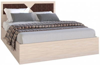 Николь Кровать 1600, Ясень Шимо/Лиственница темная