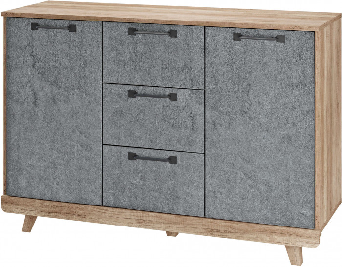 Комод "Мегаполис" КМ-15 Дуб каньон/М18 серый