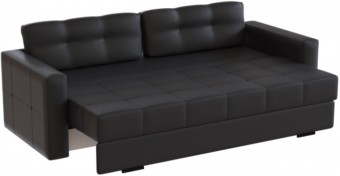 Диван раскладной Брэй экокожа черный