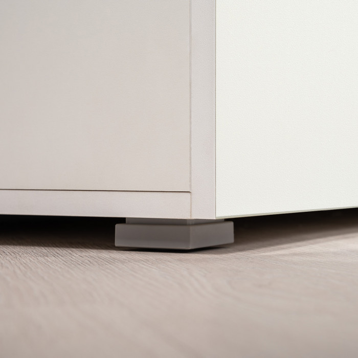 Октава Прихожая 50, цвет белый шагрень/серый графит/дуб крафт золотой/фасады МДФ белый шагрень/серый графит, ШхГхВ 97,1х35,4х197,6 см., ун. сб.