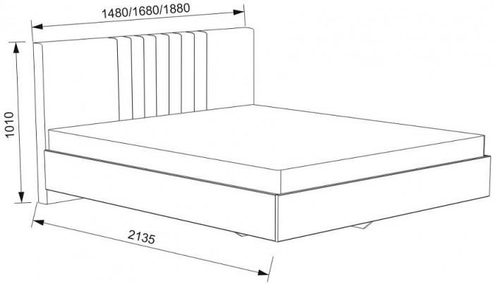 Кровать с латами Соло 160*200, Светло-серый