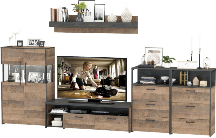 Трувор Гостиная 109, дуб гранж песочный/интра