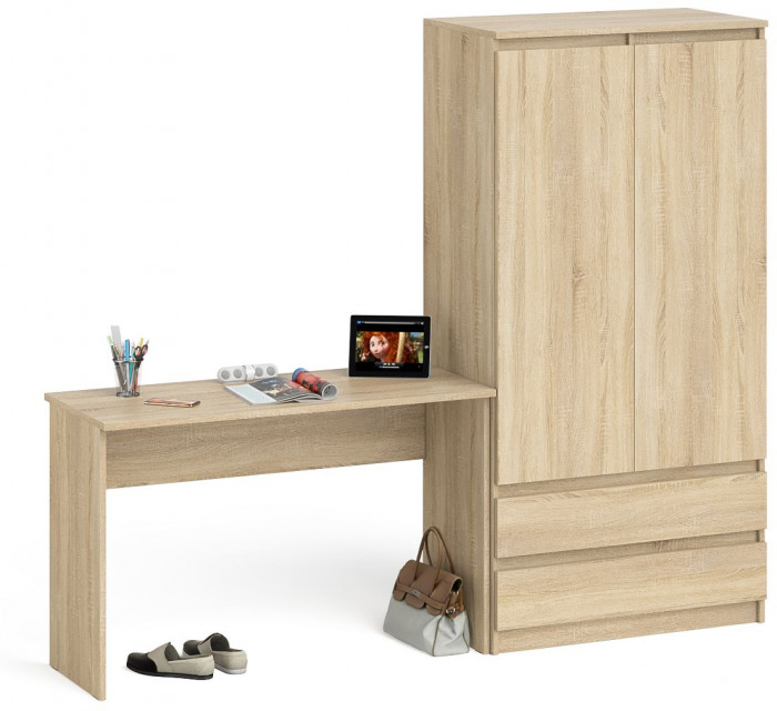 Мори письменный стол МСП1200.1 + Шкаф МШ900.1, дуб сонома