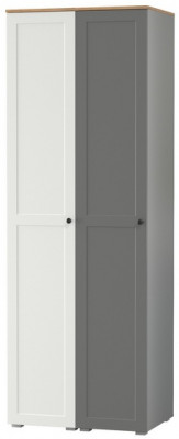 Остин 13.225 Шкаф-пенал 2 шт., белый шагрень/серый графит/дуб крафт золотой