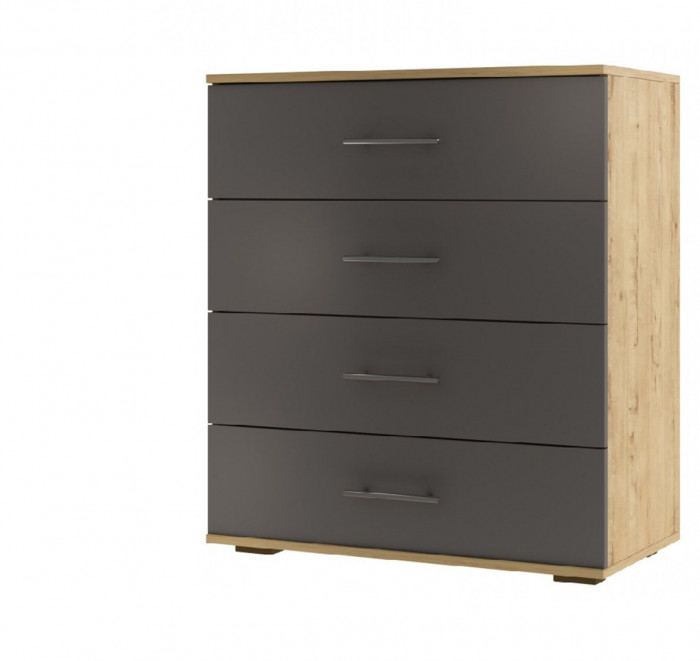 Бруно Комод широкий Дуб Вотан / Серый графит