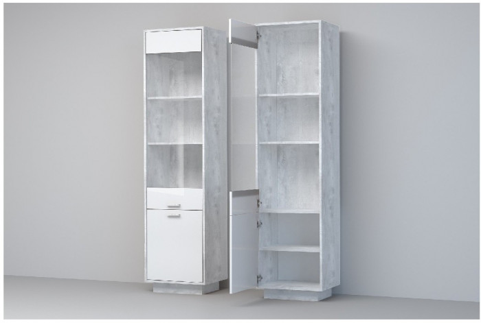 Эго Пенал ПС-1 ПД (Глянец Белый/Бетон Светлый)