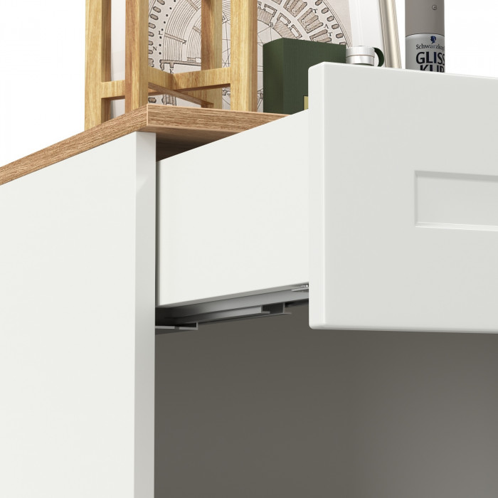 Остин 16.121 Тумба для обуви, белый шагрень/дуб крафт золотой