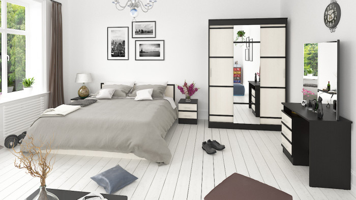 Сакура Кровать с ящиками 1800, венге/дуб лоредо