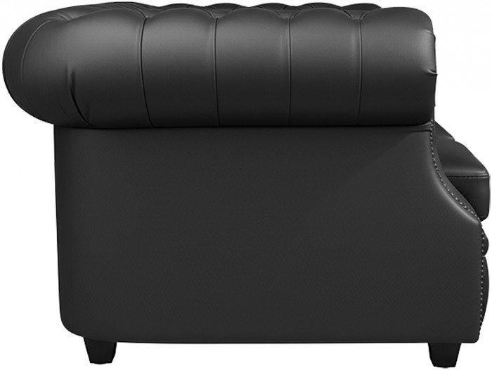 Диван Честер ЛОФТ 3-х местный, черный