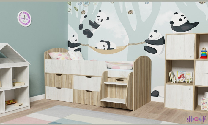 Кровать-чердак Малыш 7 (Винтерберг/Лайм)