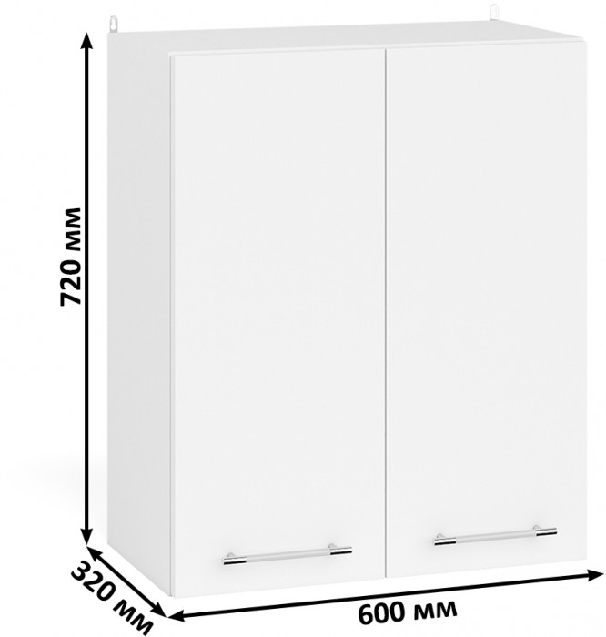 Кухня Мебель--24 ШВ600 Шкаф 60 см., корпус белый/фасад ДСП белый