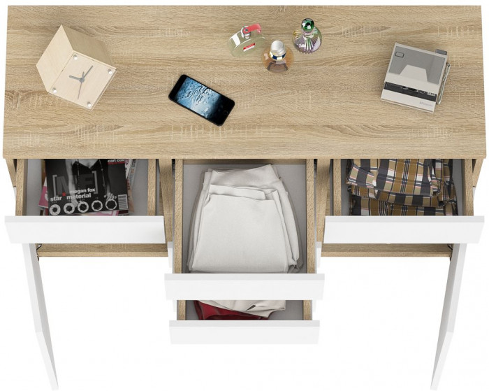 Мори Комод МК1200.4, цвет дуб сонома/белый, ШхГхВ 120,4х41х94 см.