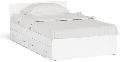 Мори Кровать с ящиками 1200, белый