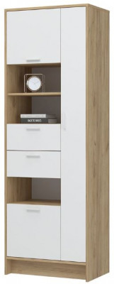 ИРИС ШК-05 Шкаф (685х2000х425) дуб крафт золото/белый