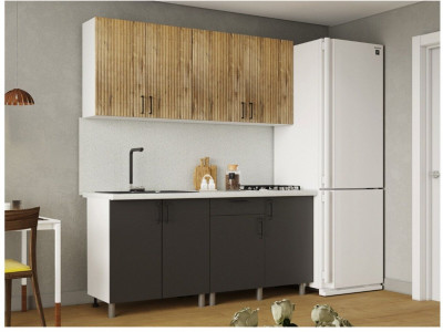 Кухонный гарнитур 1,8м Кантри Дуб канадский/Карбон вулкан