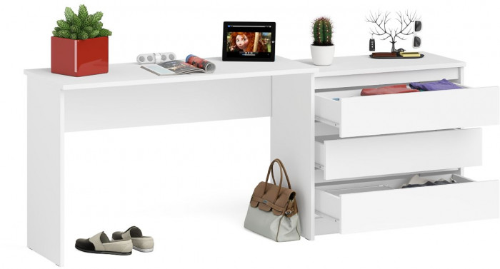 Мори письменный стол МСП1200.1 + Комод МК800.1, белый
