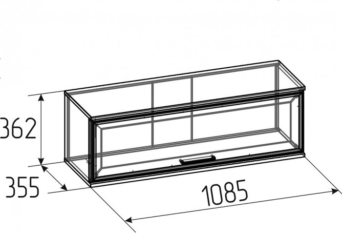 Шкаф навесной Аурелио 81, Антрацит-Блеквуд Сатиновый