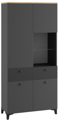 Шкаф со стеклом Ника 800, Эйхория, Графит