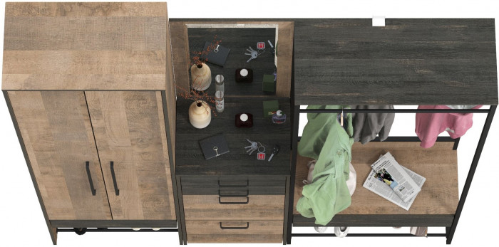 Трувор Прихожая 232, дуб гранж песочный/интра