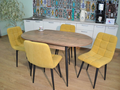 Обеденная группа Стиль-1 / Стул Х 4 шт. / Дуб Веллингтон/черный / бид 43