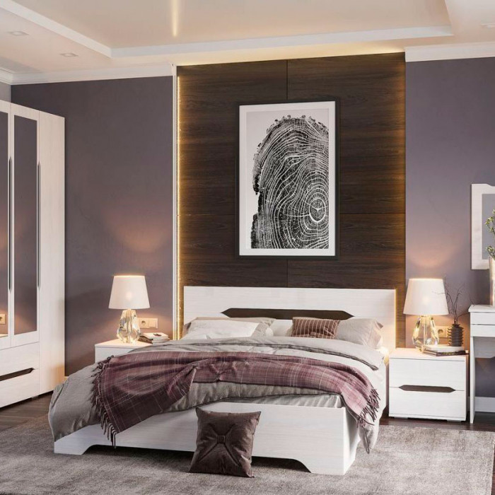 ВАЛЕНСИЯ КР 011 кровать (1,44х0,85х2,06) с ортопед.осн. дуб анкор