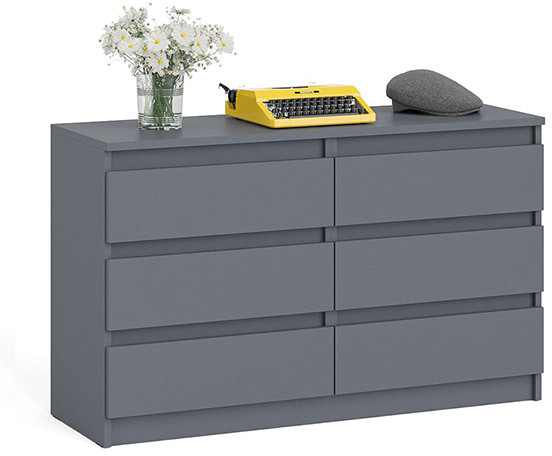 Мори Комод МК1200.6, цвет графит, ШхГхВ 120,4х41х73 см.