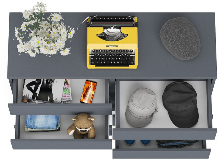 Мори Комод МК1200.6, цвет графит, ШхГхВ 120,4х41х73 см.