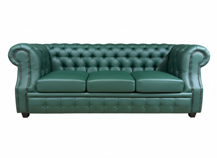 Диван Честер ЛОФТ 3-х местный, зеленый