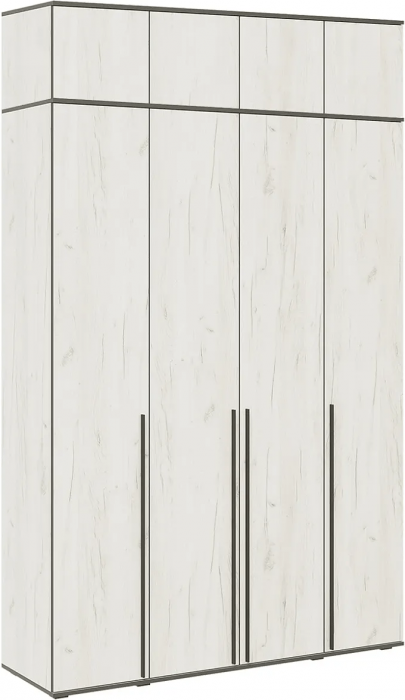 Норд Шкаф 4-х створчатый 1600 + Норд Антресоль к шкафу 1600 Дуб Крафт белый