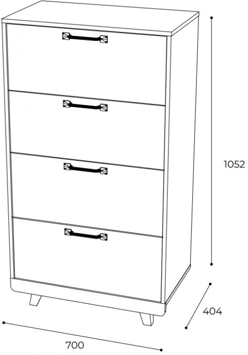 Комод "Мегаполис" КМ-02 Дуб каньон/М25 бетон графит