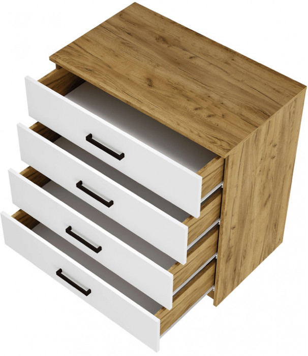 Комод "Евро" КМ-02 крафт/белый