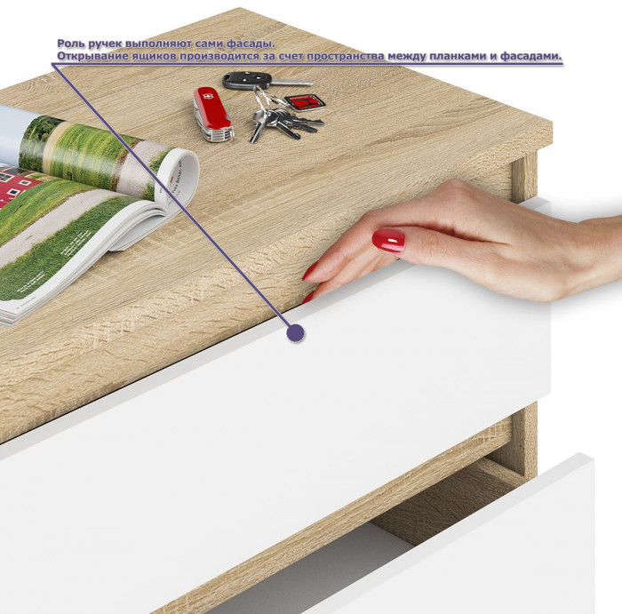 Мори Стол компьютерный МС-1 левый + Пенал МШ400.1, цвет дуб сонома/белый, ШхГхВ 130,4х50,4х209,6 см., выдвижной ящик слева, НЕ универсальная сборка