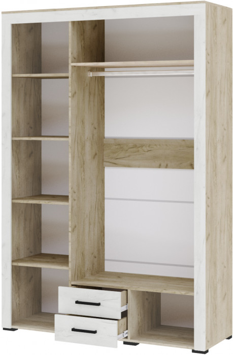 Шкаф 3-х створчатый "Адель" - Крафт серый/Крафт белый