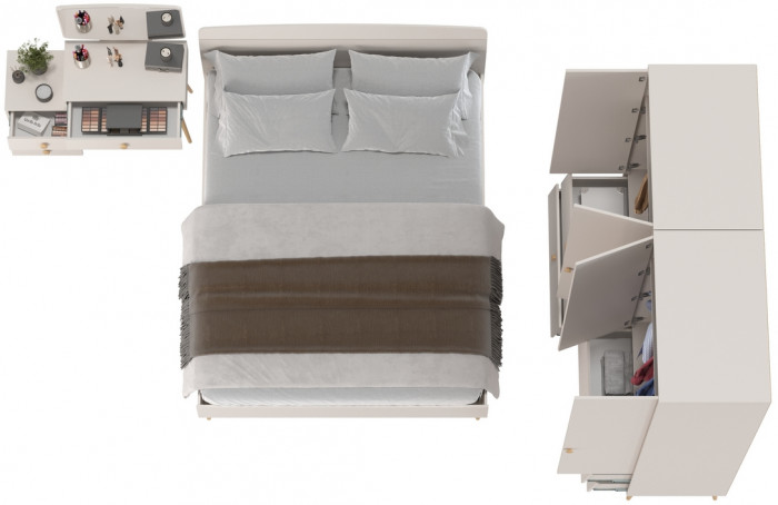 Афина Спальня 17-1600, цвет кашемир серый, сп.м. 1600х2000 мм., б/м, основание есть - фанера