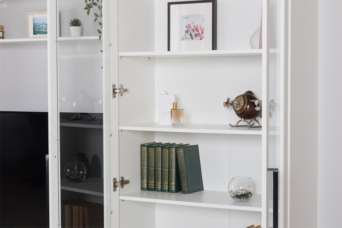 Валенсия Гостиная № 082, ЛДСП белый шагрень/МДФ белый шагрень