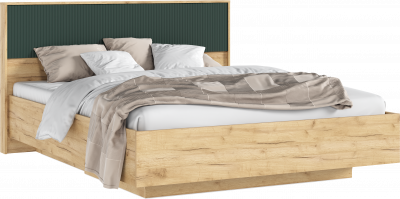 Кровать парящая с ортопед. основанием Марвэл 1,6м с подсветкой, Дуб крафт/Браш мени грин