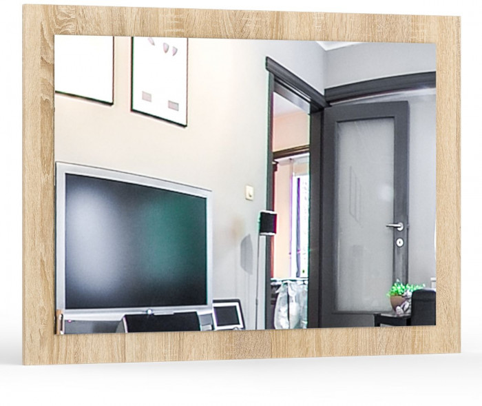 Камелия спальня № 13 Кровать с ящиками 1200 + Две тумбы + Стол косметич. + Зеркало, дуб сонома