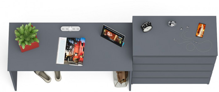 Мори письменный стол МСП1200.1 + Комод МК800.4, графит