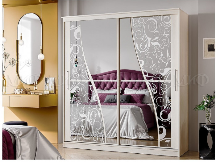 Шкаф-купе Элегант 2 1500 (Сандал светлый)